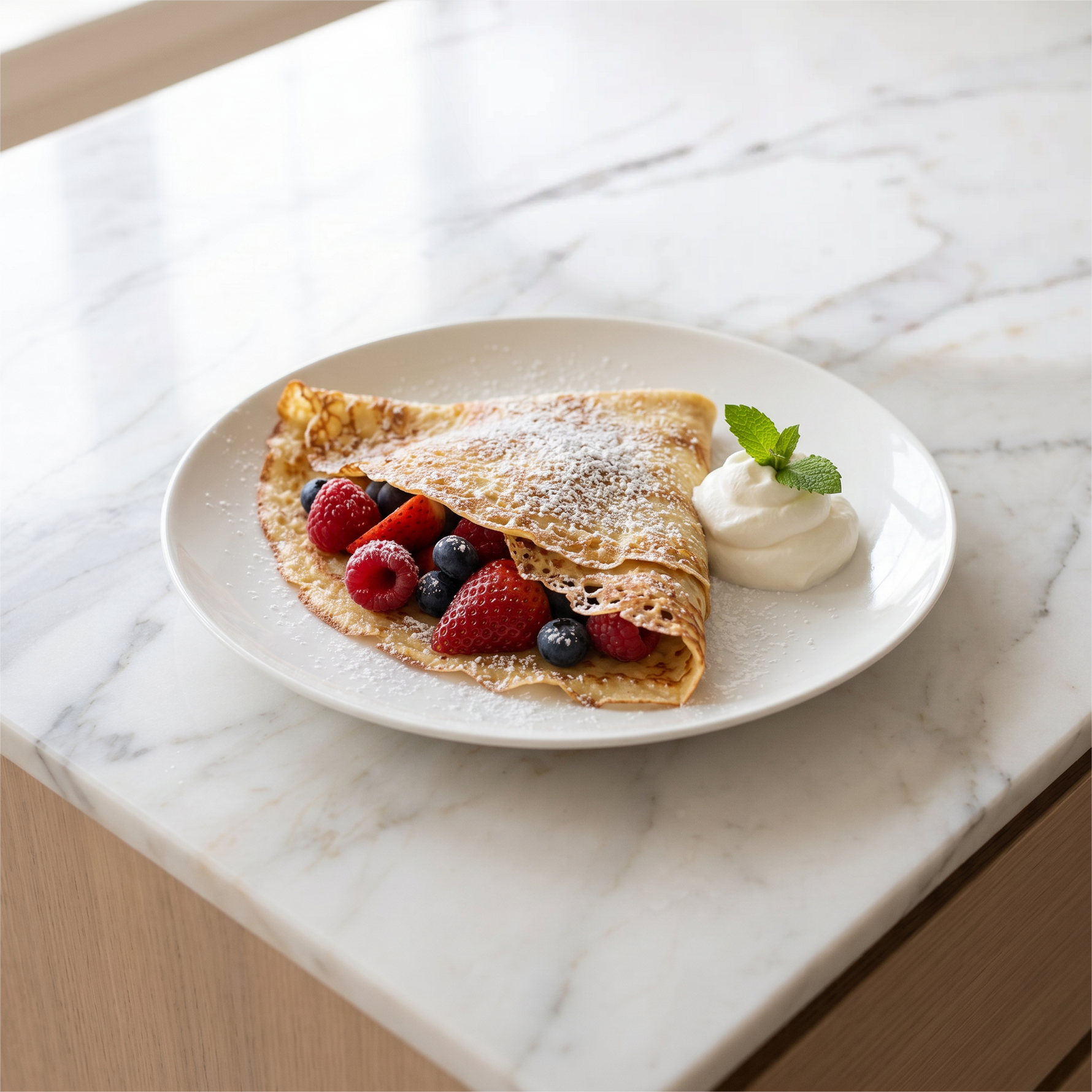 Französische Crêpes mit Beeren – Hauchdünn & unwiderstehlich