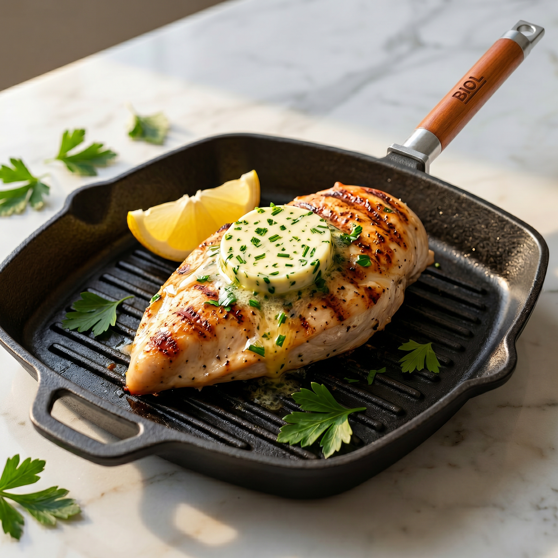 Gegrillte Hähnchenbrust mit Kräuterbutter – Saftig & aromatisch