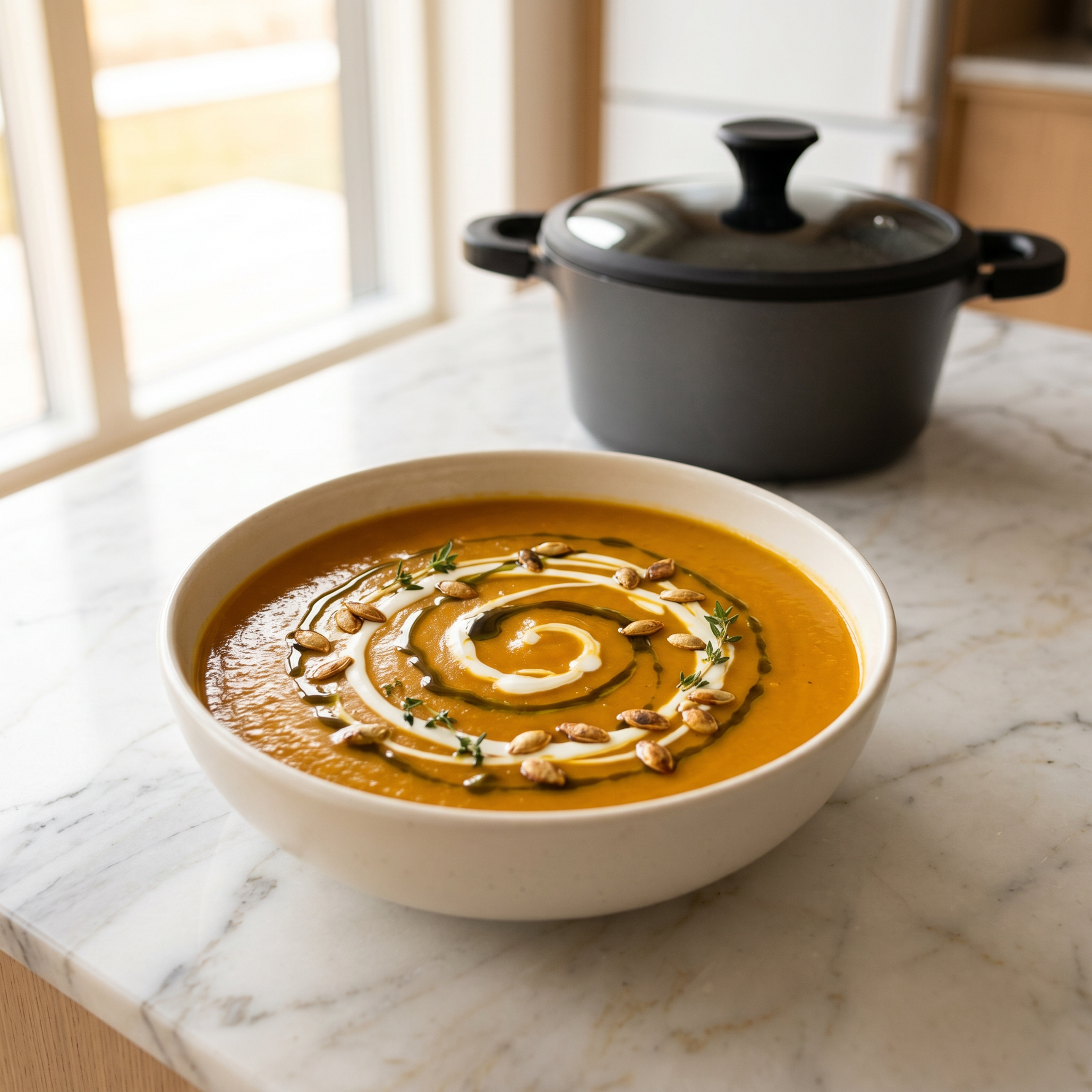 Cremige Kürbissuppe mit Kokosmilch – Samtweich & würzig