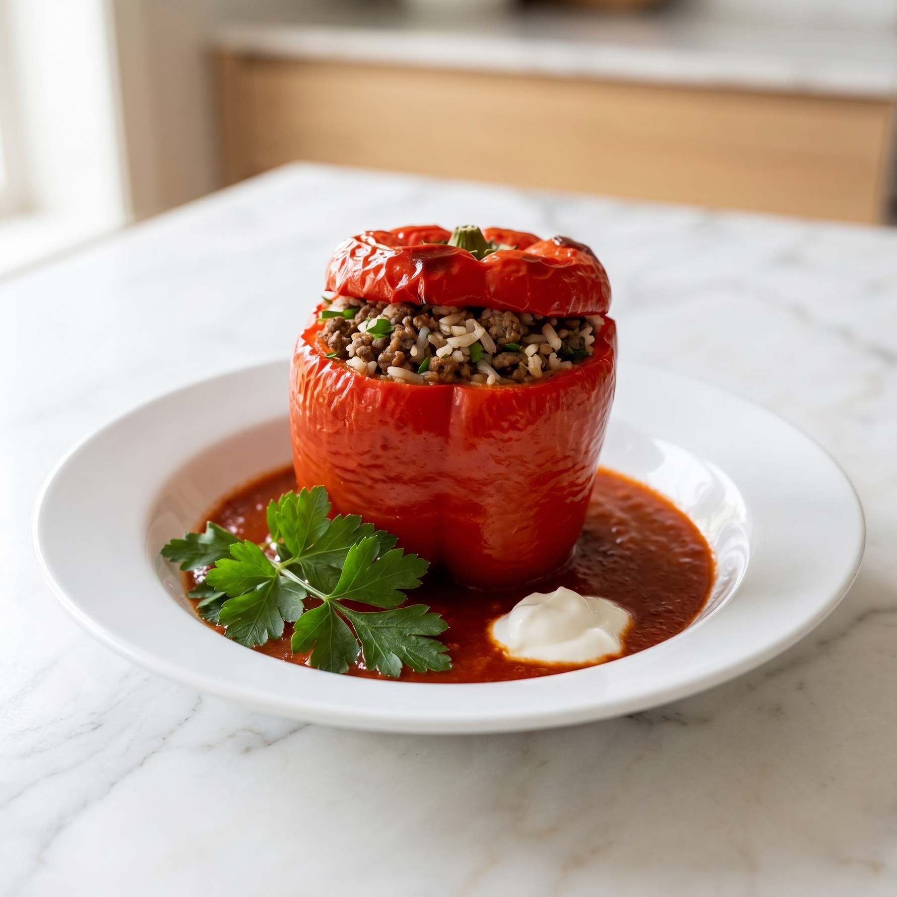 Gefüllte Paprika in Tomatensauce – Ein Klassiker neu entdeckt