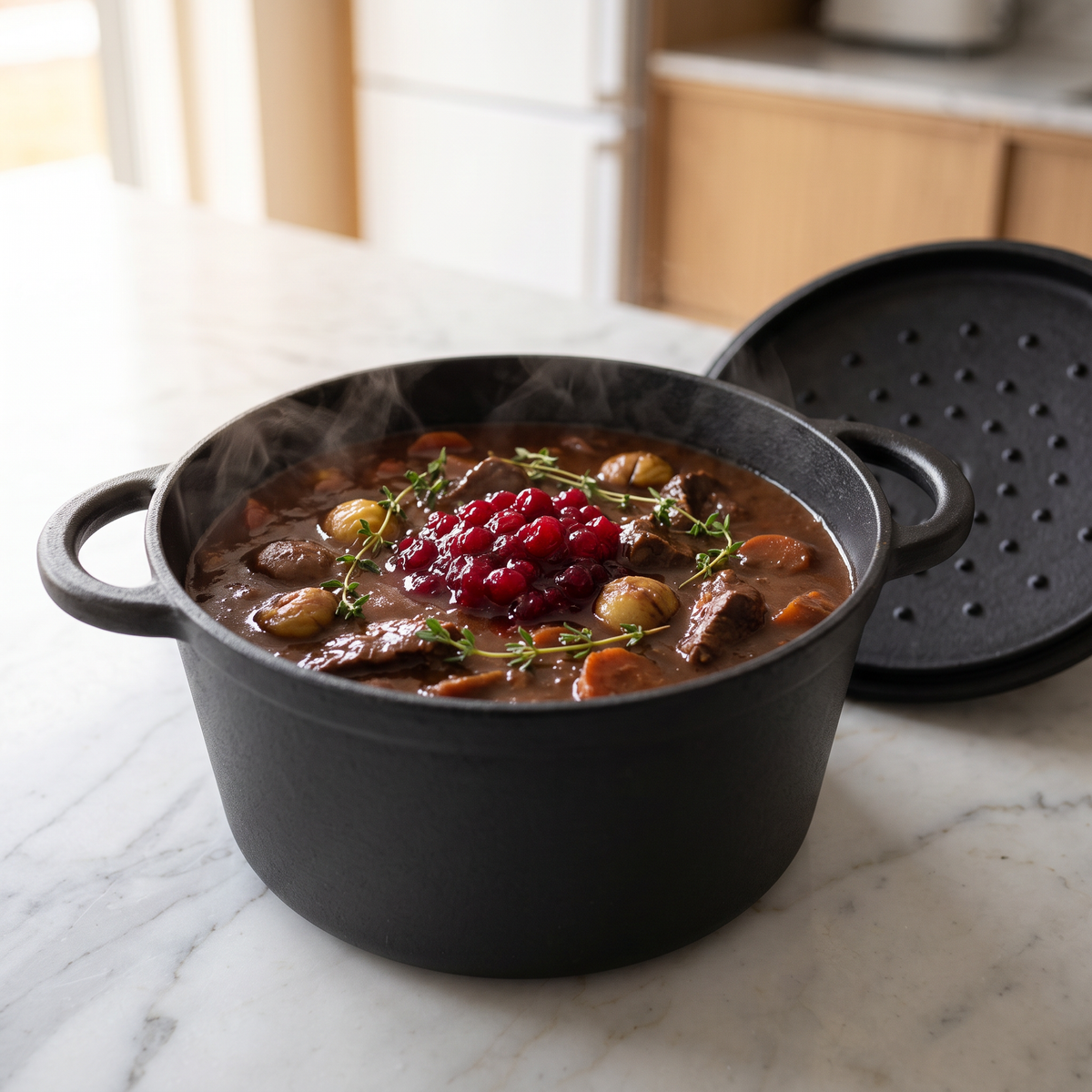 Hirschgulasch mit Preiselbeeren – BIOL Rezept