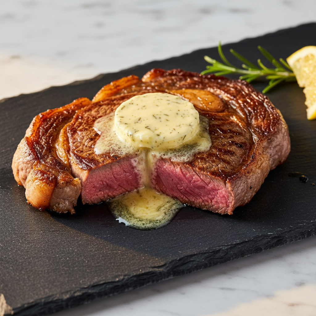 Rindersteak mit Café de Paris Butter – Zart, saftig & aromatisch