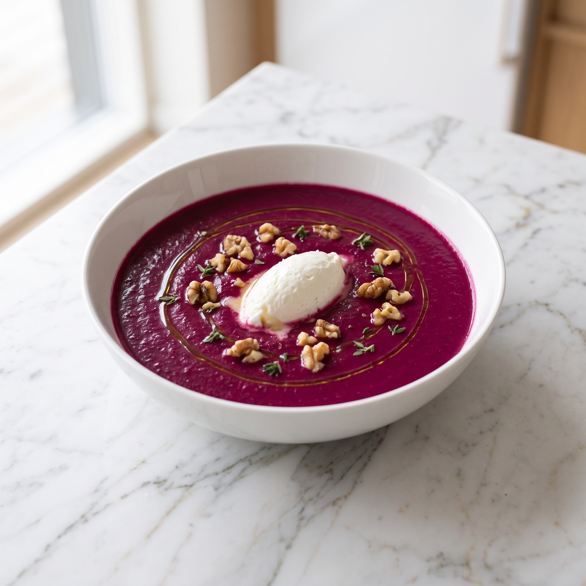 Rote-Bete-Cremesuppe mit Ziegenfrischkäse – BIOL Rezept