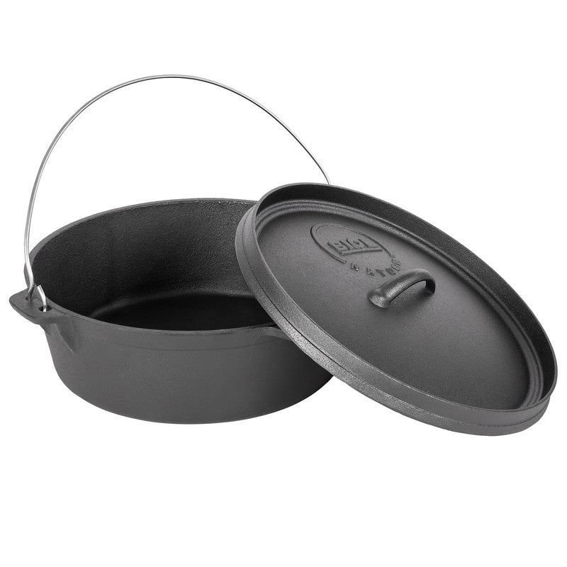 Dutch Oven 6 Liter – Cast Iron Fire Pot with Lid, Pre-seasoned
