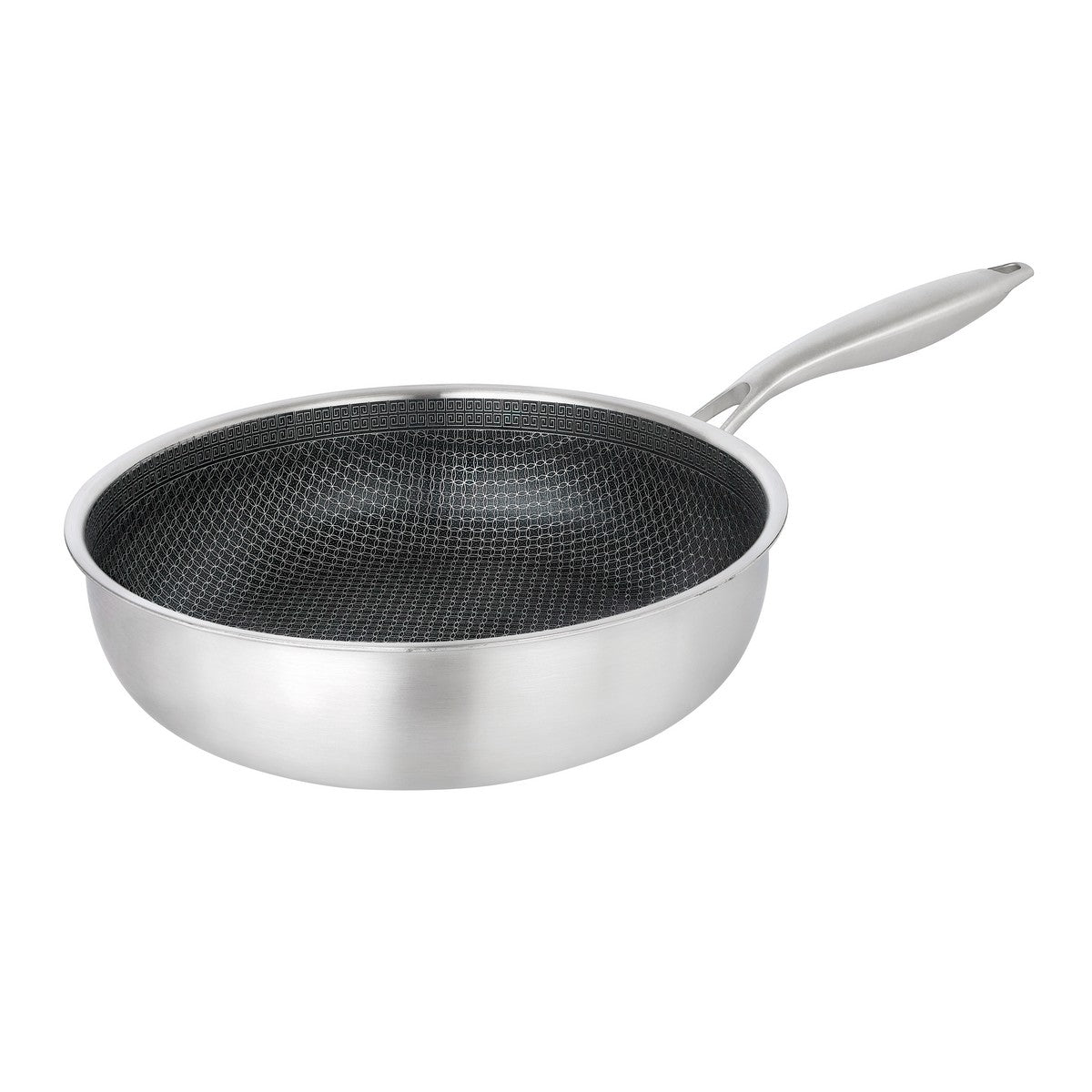Stainless Steel Sauté Pan 18/10 – 3-Ply Multi-Layer Construction, Non-Stick Coating, Detachable Handle