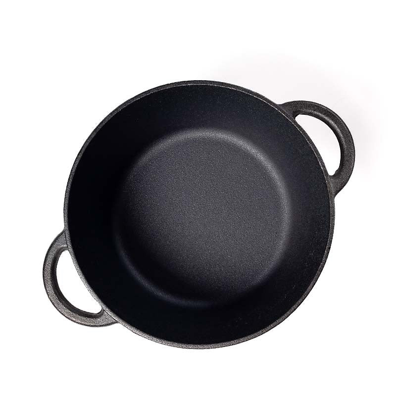 Gusseisen Schmortopf mit Deckel – eingebrannt, für Induktion, Backofen und alle Herdarten geeignet