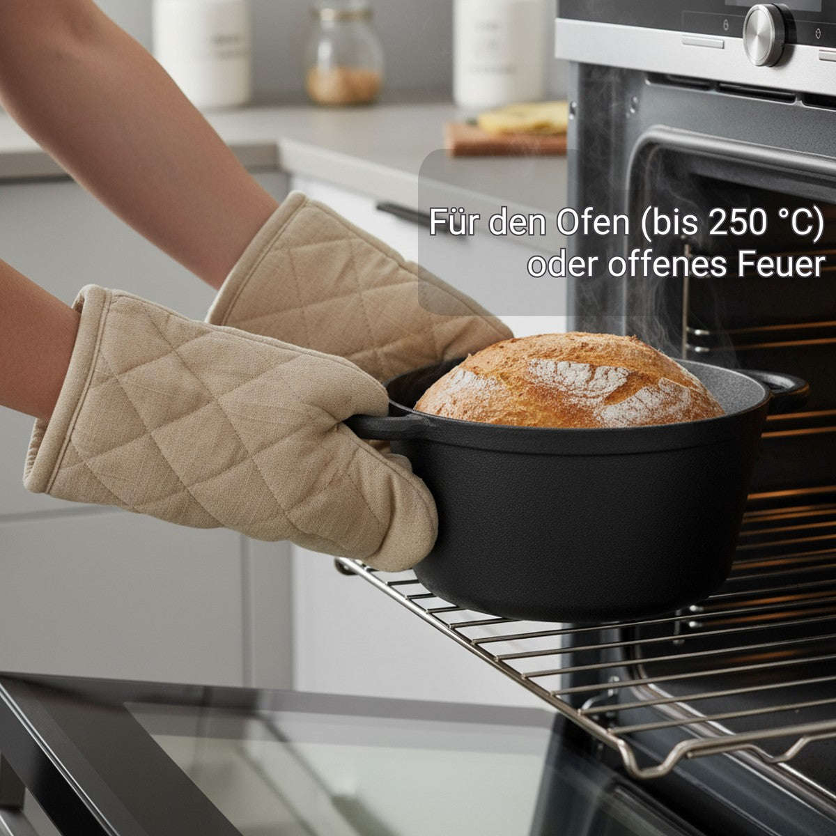 Gusseisen Schmortopf mit Deckel eingebrannt für Induktion – beim Kochen | BIOL